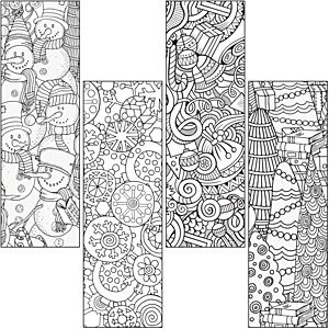 Coloring Activity Book Mark Pack-Winter Design. PD137-1889