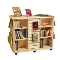 Mobile Slatwall Large Book Display Shelf 17PMT754-0922