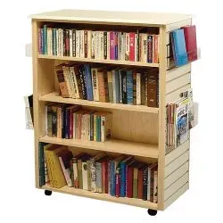 Mobile Dual Slatwall Book Display shelves. 16PMT788-0920