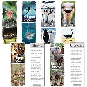 Animals Fun Facts Informative Bookmarks, 200/pack. PD136-6802