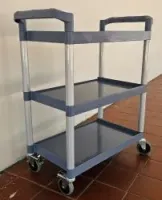 Economy Medium Plastic 3 Level Utility Carts. 17PMTAMK1183M