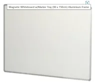 Magnetic White Board Aluminum Frame Size 90x150cm. 24HO90150-MB