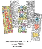 Colour Craze Activity Bookmark 200/pkg. PD137-0914