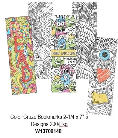 Colour Craze Activity Bookmark 200/pkg. PD137-0914